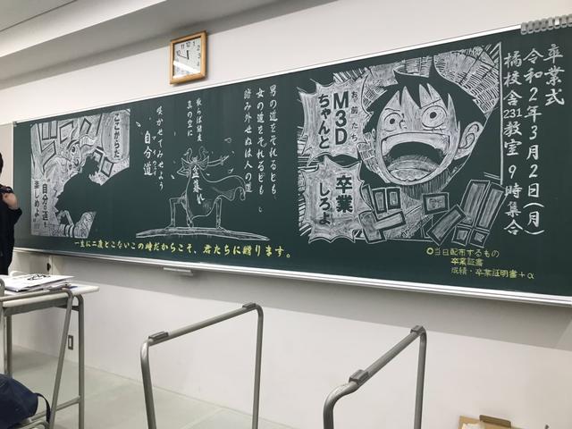 日推：日本毕业季 老师粉笔黑板报当礼物 网友：求同款老师